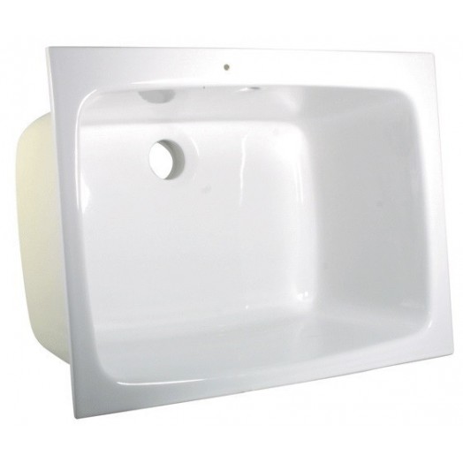 Cuve évier et lavabo céramique blanche de dimensions 61 x 45