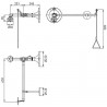 Douche de sécurité murale avec vanne et fixation rosace et base Ø230