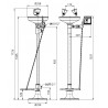 Lave yeux de sécurité à double commande cuvette inox fixation au sol