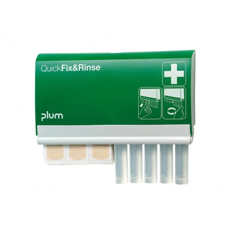 Distributeur ampoules de lavage oculaire + pansements PLUM