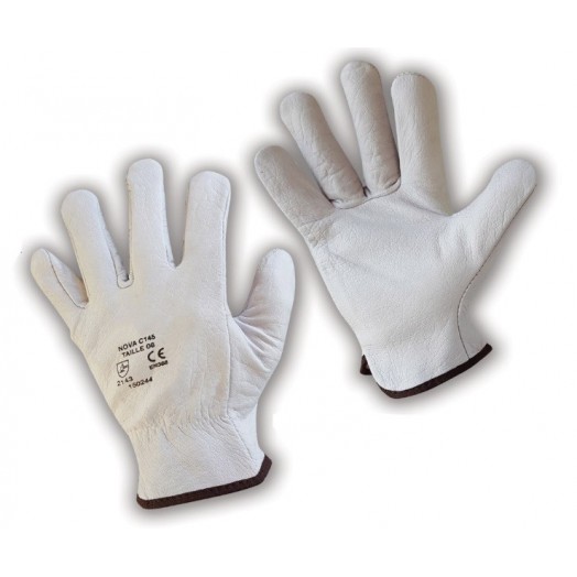 Gants travaux et manutention Pro Cuir 100% cuir pleine fleur résistant