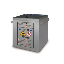 Coffre stockage inox produits inflammables radioactifs