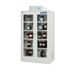 Armoire avec hotte ventillée à filtration moléculaire 2 portes vitrées