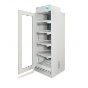 Armoire avec hotte ventillée à filtration moléculaire 1 porte vitrée