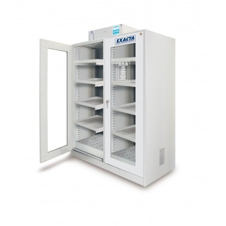 Armoire avec hotte ventillée à filtration moléculaire 2 portes vitrées