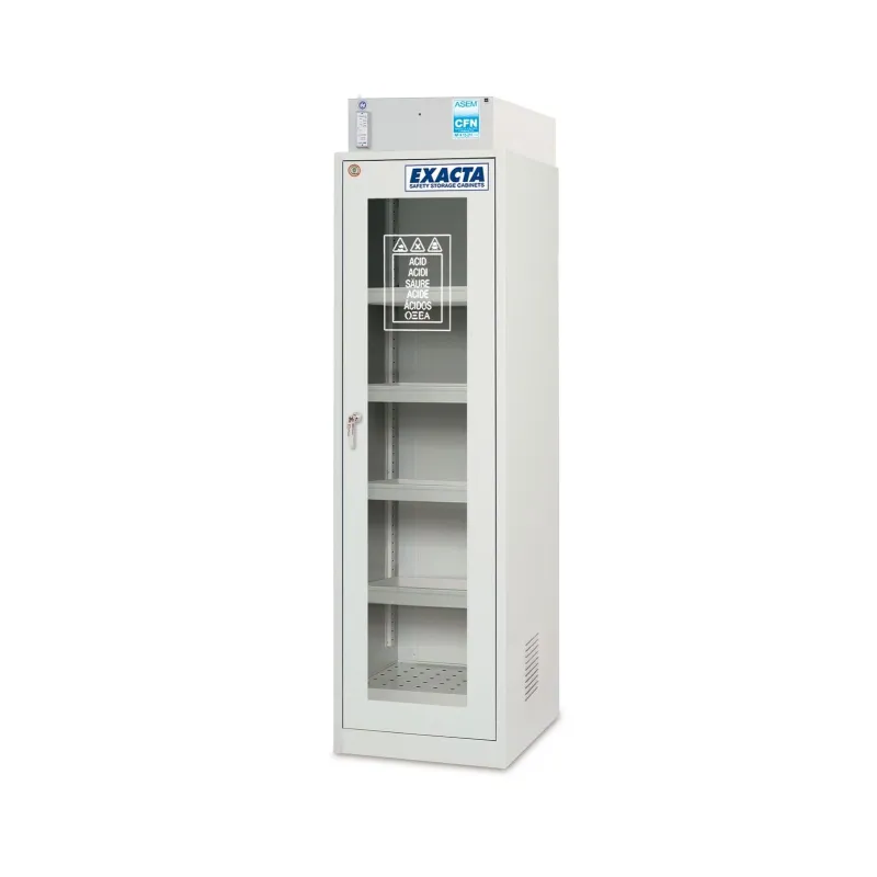 Armoire avec hotte ventillée à filtration moléculaire 1 porte vitrée