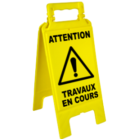 Chevalet attention travaux en cours