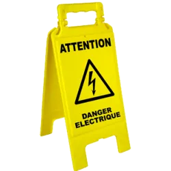 Chevalet attention danger électrique