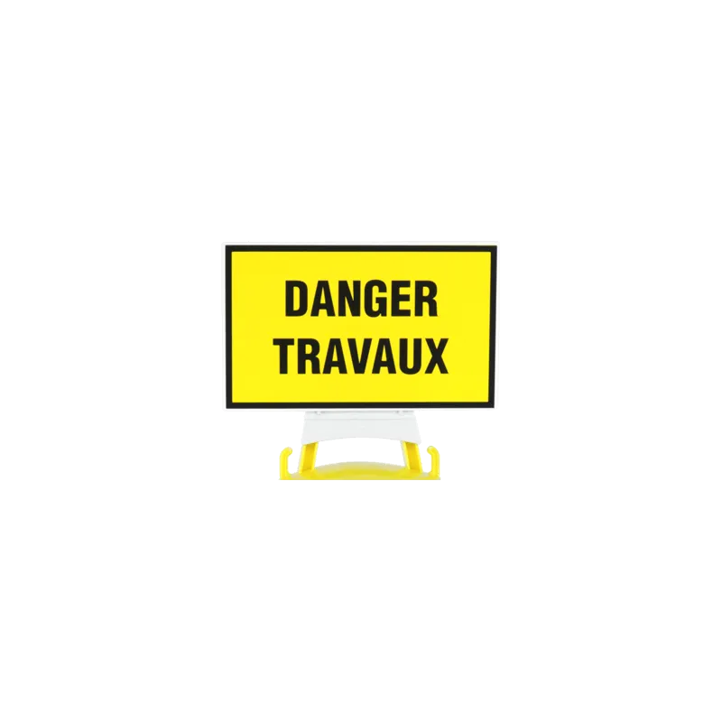 Panneau Danger travaux + support pour balise modulable
