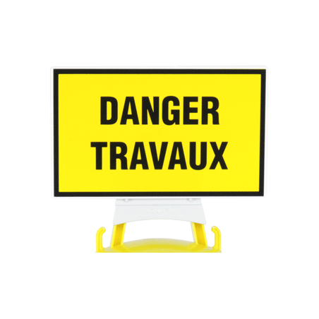 Panneau Danger travaux + support pour balise modulable