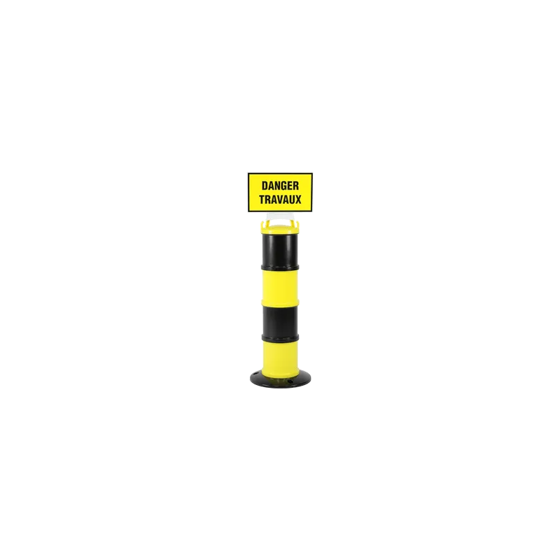 Panneau Danger travaux + support pour balise modulable