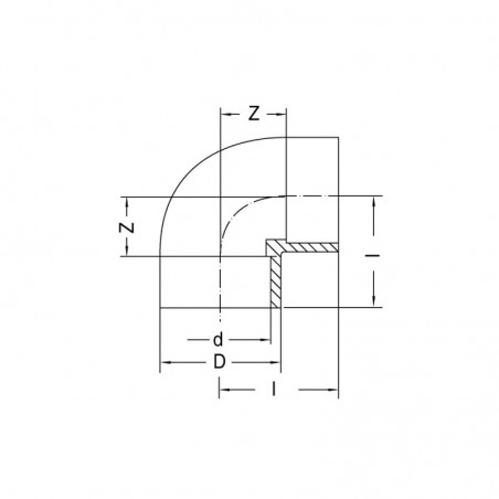 Manchon Coudé PVC 90° - 63mm (2") - Pour Tuyaux Pression Et Aspiration, Qualité Eau Potable