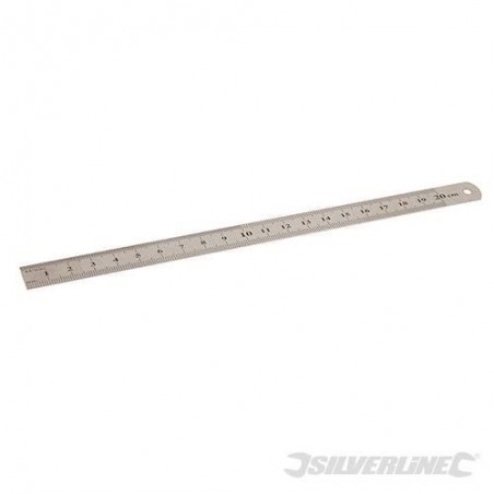 Règle ou réglet flexible en inox longueur 20 cm silverline