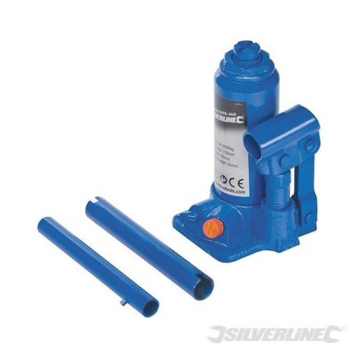 Cric bouteille hydraulique Silverline capacité 2 tonnes 135 - 335 mm