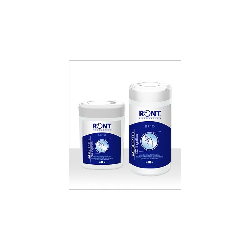 Lingettes nettoyantes biocide en pot de 40 ou 100 - RONT