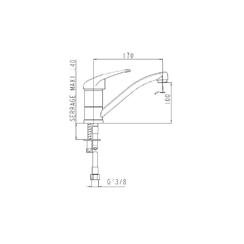 Mitigeur monotrou à bec lisse orientable
