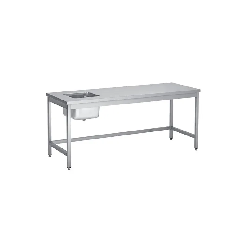 Table en inox AISI 304 avec évier inox encastré