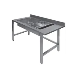 Table inox de travail avec laverie intégré