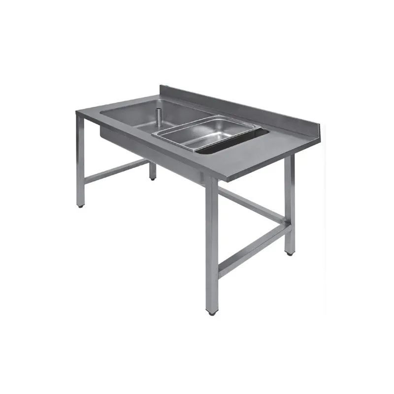 Table inox de travail avec laverie intégré