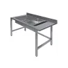 Table inox de travail avec laverie intégré