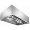 Hotte inox murale rectangulaire pour aspiration grand débit des fumées