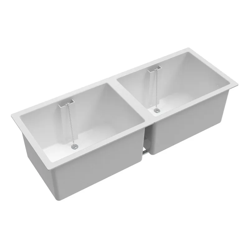 Double évier PP 45x120 cm résistant aux produits chimiques