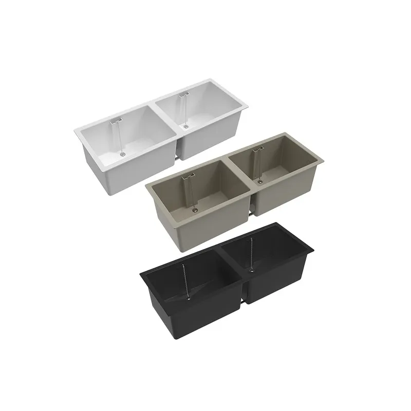 Double évier PP 45x120 cm résistant aux produits chimiques