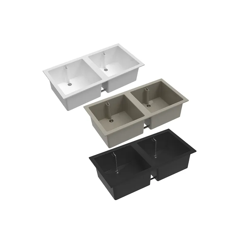 Double cuve polypropylène 45x90 cm pour laboratoires et industries