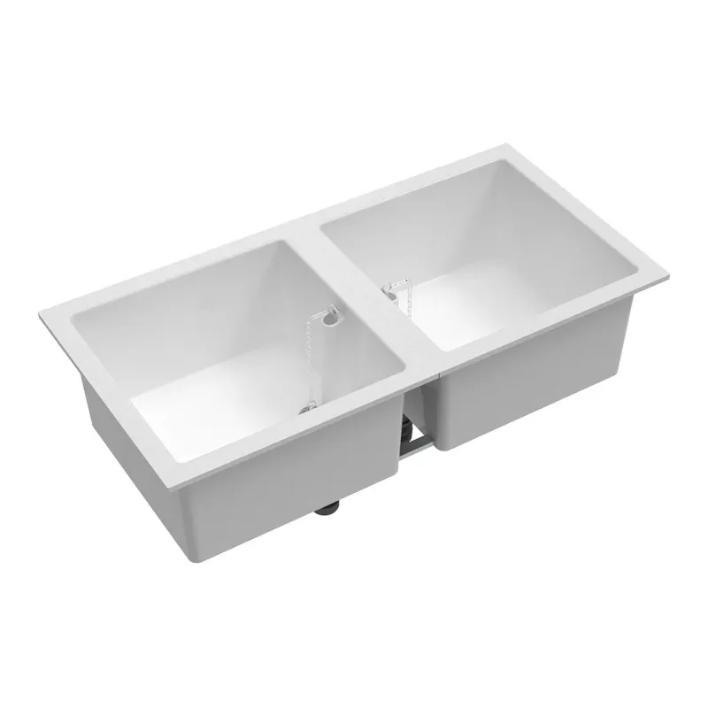 Double cuve polypropylène 45x90 cm pour laboratoires et industries