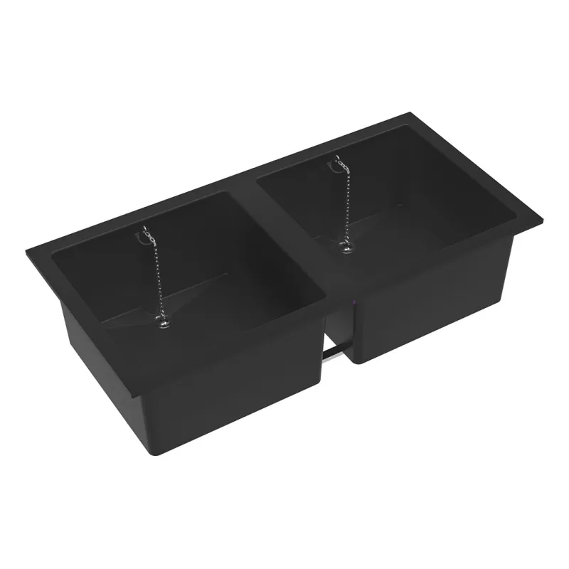 Double cuve polypropylène 45x90 cm pour laboratoires et industries