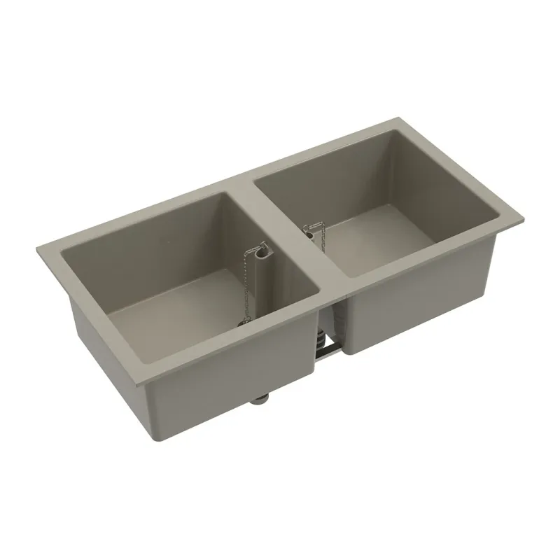 Double cuve polypropylène 45x90 cm pour laboratoires et industries