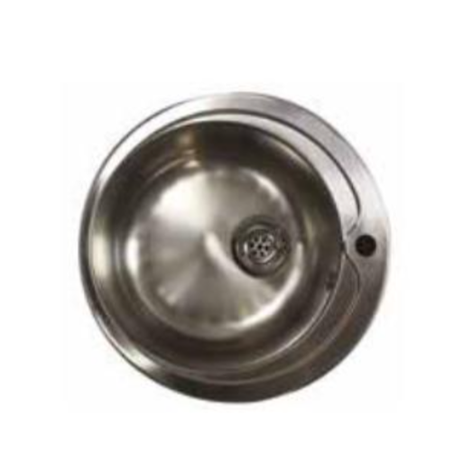 Bac évier cuve lavabo inox AISI 304 Ø448 mm à encastrer ou souder