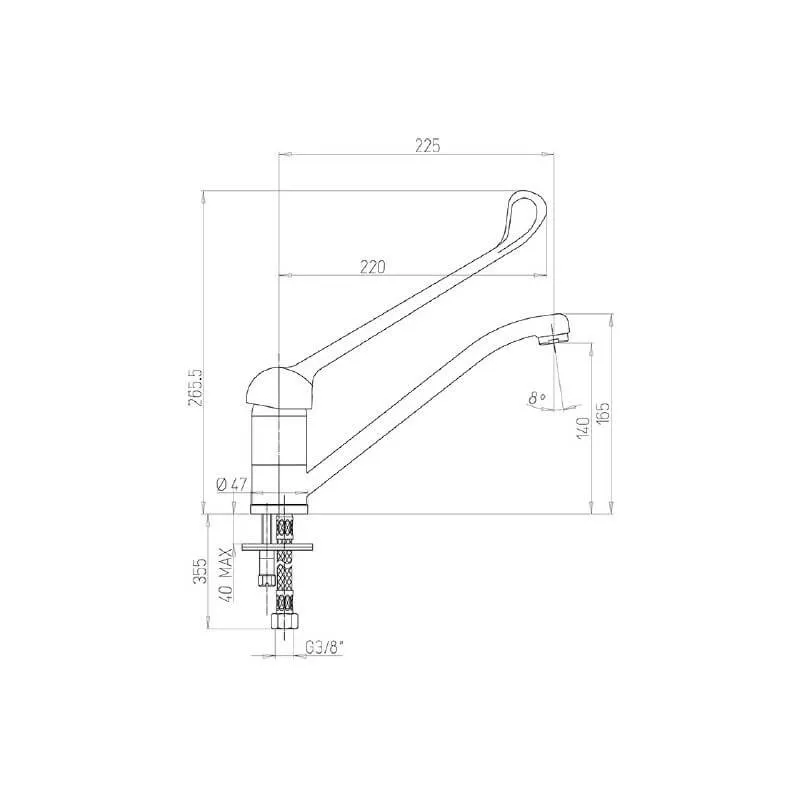 Mitigeur monotrou à bec lisse orientable