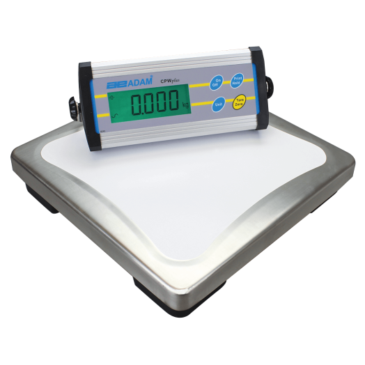 Balance avec grand plateau inox pour la pesée jusqu'à 300kg Adam CPWplus
