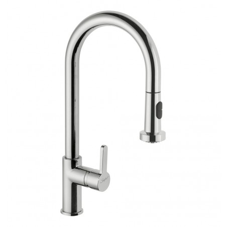 Robinet de salle de bain Ideal Standard Mitigeur évier - giovo - bec bas  avec tube orientable - douchette extractible 