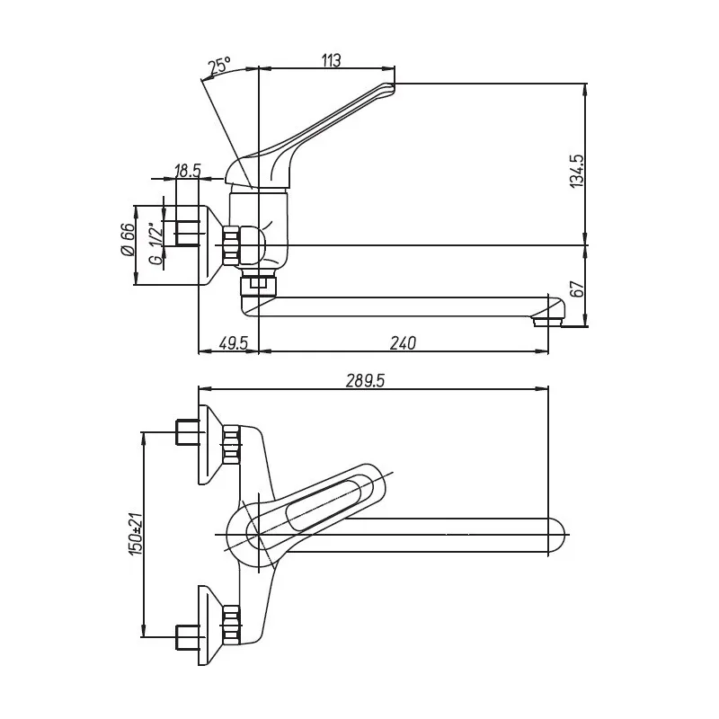 Mitigeur d'évier entraxe 150 mm
