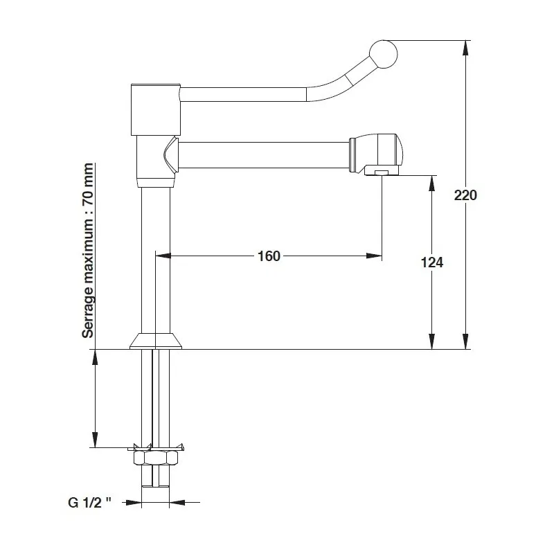 Robinet monofluide monotrou