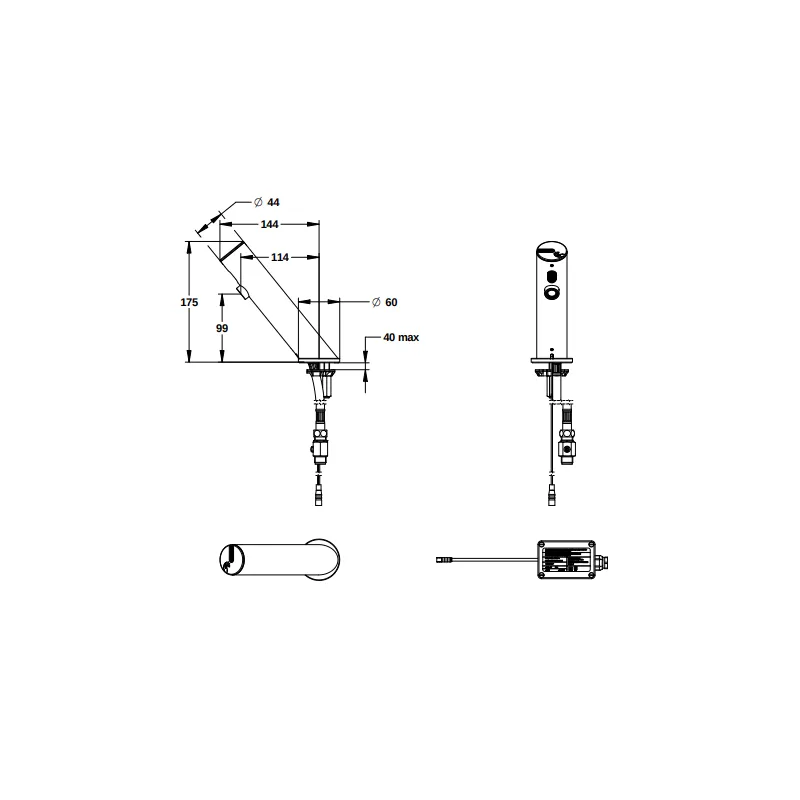 Robinet de lavabo à déclenchement électronique par infrarouge - PRESTO