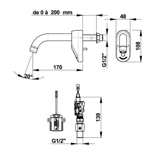 Robinet électronique infrarouge pour lavabo - PRESTO