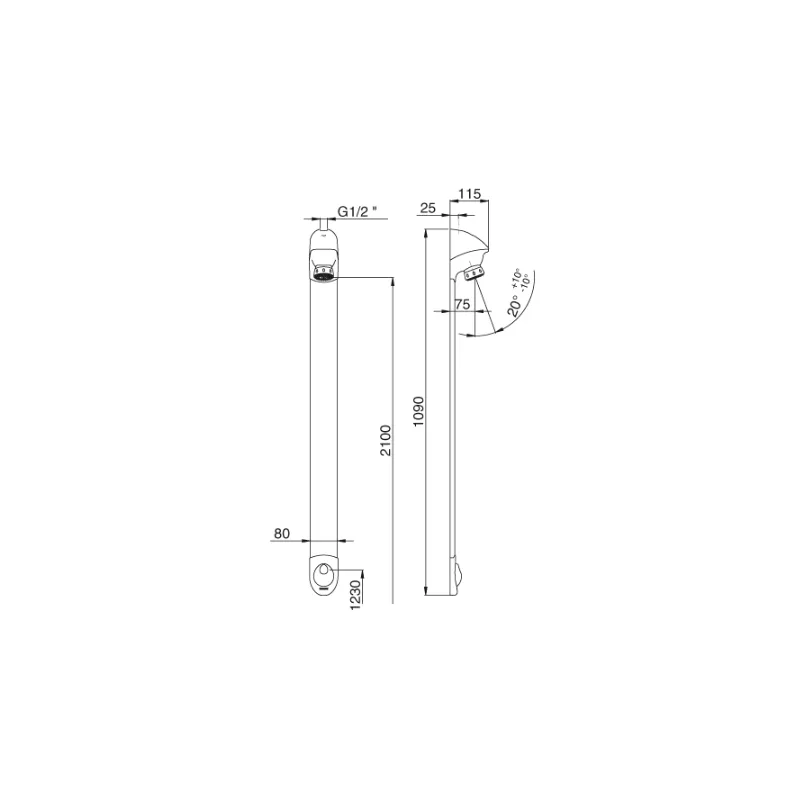 Panneau de douche temporisé avec robinet simple - Presto
