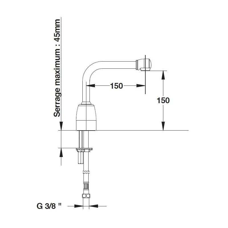 Rejet monotrou bec démontable