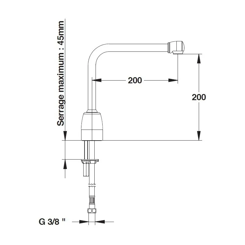 Rejet monotrou bec démontable