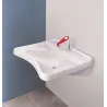 Evier lavabo ergonomique en céramique avec son mitigeur pour PMR - Presto