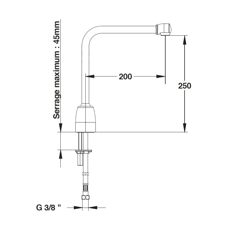 Rejet monotrou bec démontable