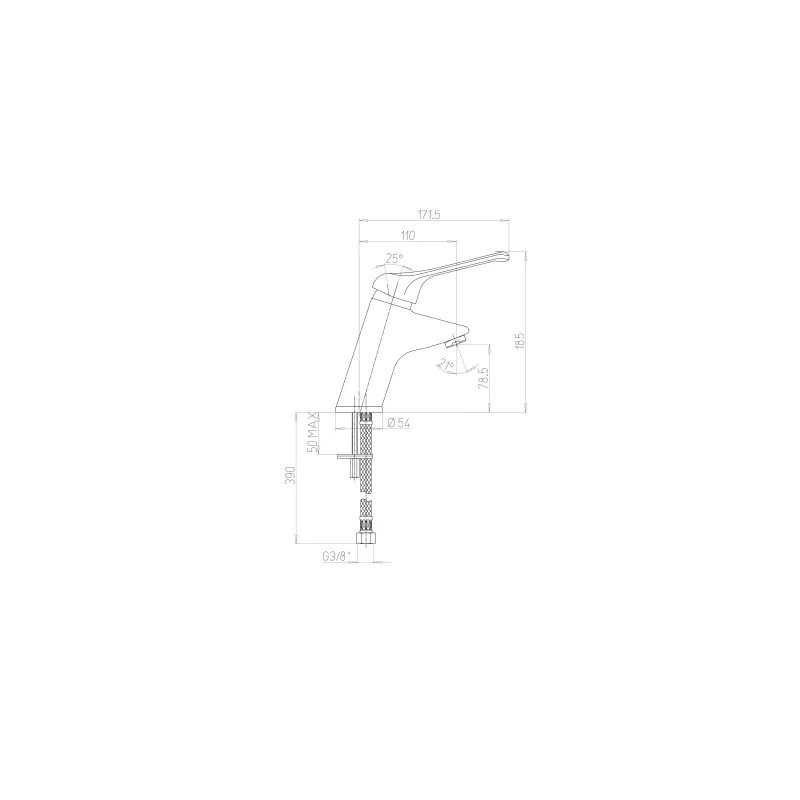 Mitigeur monotrou pour lavabo avec manette au choix pour confort personnalisé - PRESTO