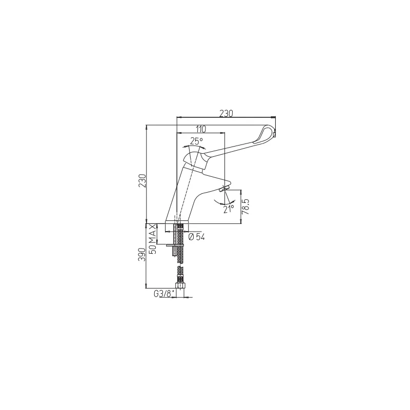 Mitigeur monotrou pour lavabo avec manette au choix pour confort personnalisé - PRESTO