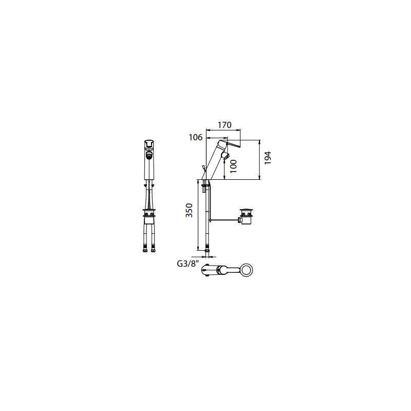 Mitigeur lavabo monotrou avec manette au choix et norme médical - Presto