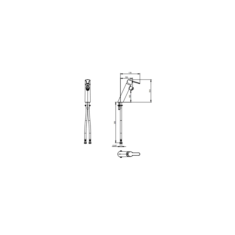 Mitigeur lavabo monotrou avec manette au choix et norme médical - Presto