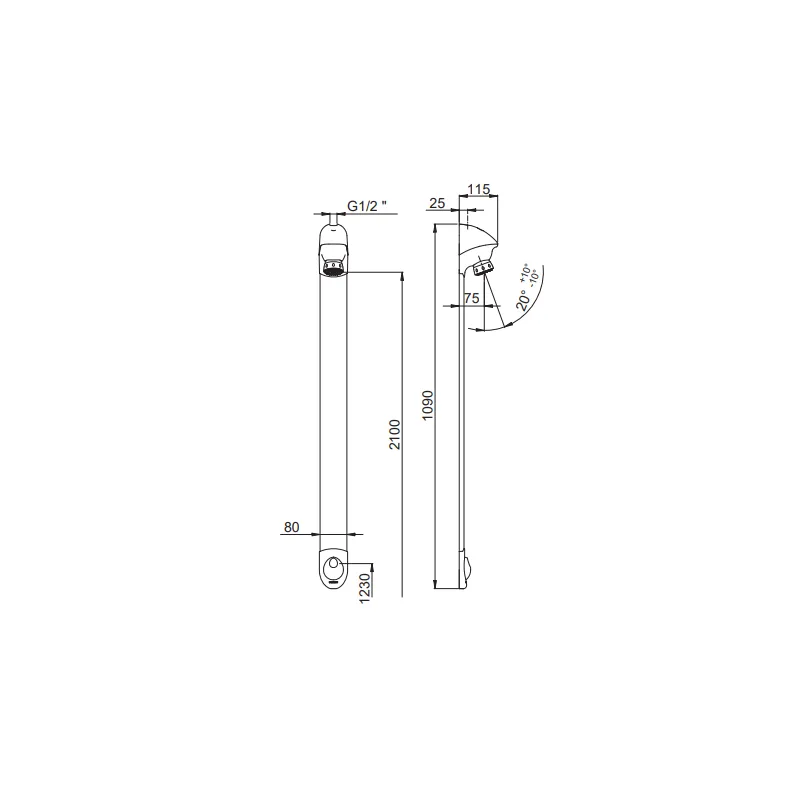 Douche temporisée pour vestiaires collectifs - Presto