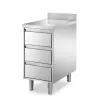 Meuble de rangement inox 304 à 3 tiroirs idéal pour cuisines et laboratoires